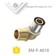 EM-F-A018 Male thread brass elbow pipe fitting compression connector